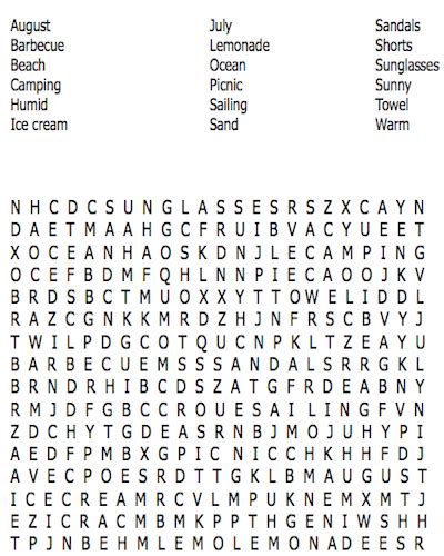 Whats Cluckin 15 Printable Summer Word Search Crafts Kids Love
