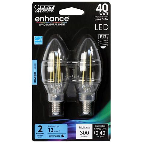 Alışveriş yapmadan önce led ampullerin temel özelliklerş hakkında bilgi sahibi olmanız önemlidir. 40W Equivalent Clear 3.3W LED E12 Torpedo Bulb 2-Pack ...