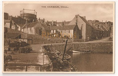Crail Harbour Early 1900s Photo Postcard Vintage Scottish Harbours
