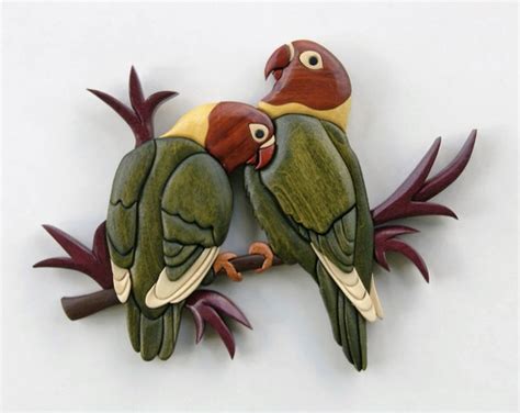 Items Similar To Love Birds Intarsia Wall Hanging Wood Carving Wooden