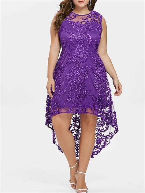 Plus Size Dip Hem Lace Party Dress Elegant Prom Dresses Neon Prom