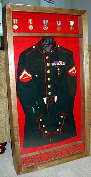 Dress Blue Shadow Box Wrounds Walnut Military Shadow Box Marine