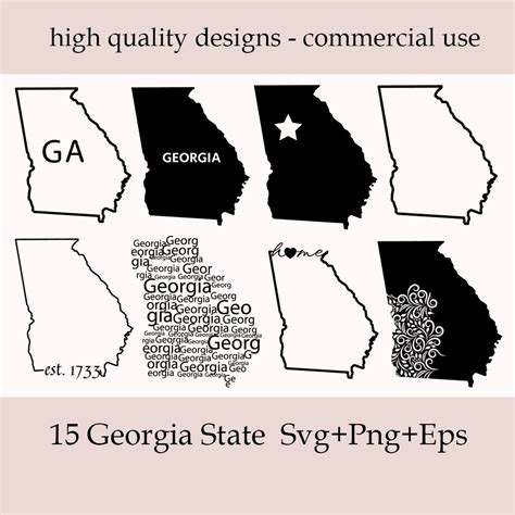 Georgia State Svg Silhouette Outline Masterbundles