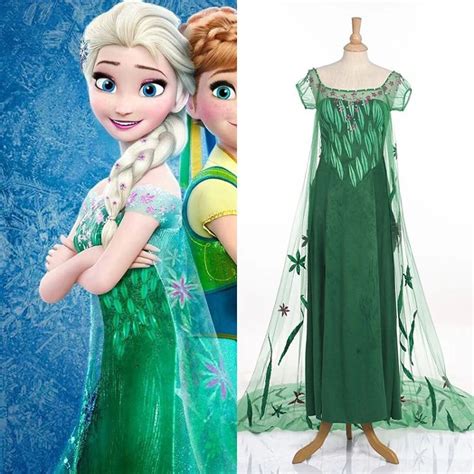 2015 New Arrival Custom Made Fever Queen Elsa Princess Dress Green