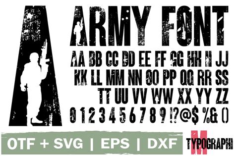 The Font And Numbers Are In Black And White With An Army Symbol On It