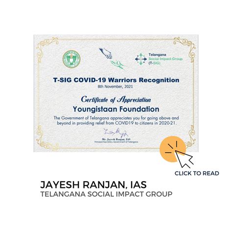 Covid Recognition Youngistaan Foundation