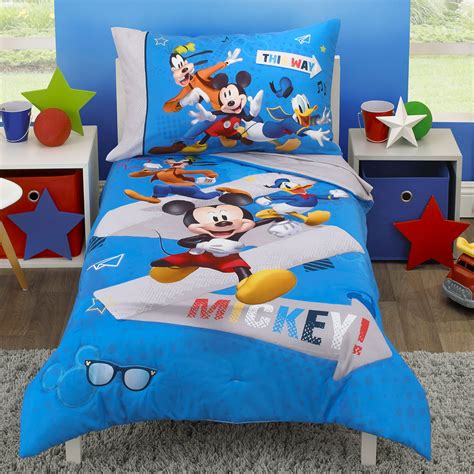 Disney Mickey Mouse And Pals 4 Piece Toddler Bedding Set Fitted Sheet