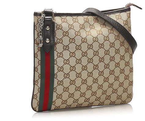 Gucci Brown Gg Canvas Jolicoeur Crossbody Bag Multiple Colors Beige