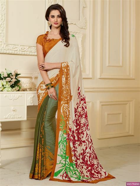 Green Color Party Wear Crepe Silk Saree Saree Trends New Saree Designs Fashion Attire