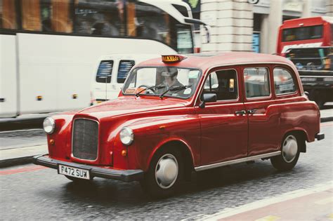 Free Images Traffic Taxi Transport Red Auto Vintage Car England