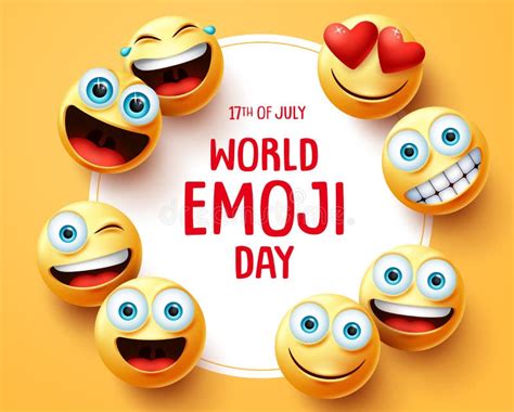 World Emoji Day Vector Background Template World Emoji Day Text In