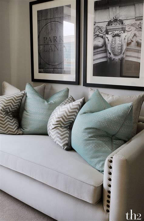 In addition, you can check out more living room ideas full of images that will fill you with inspiration! turquoise and grey - th2 designs © | Living room decor pillows, Pillow decorative bedroom, Mint ...