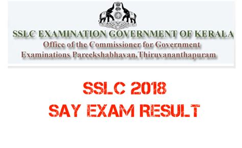 Kerala Sslc Say Exam Result 2018 Mixindia