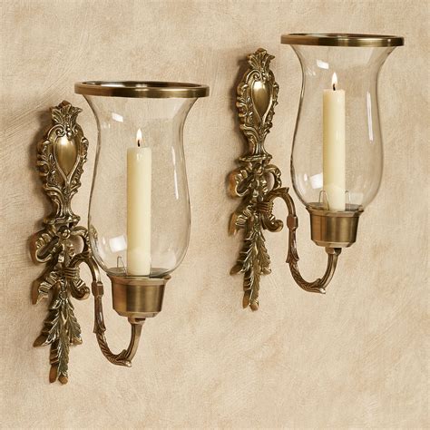 Nerissa Single Taper Brass Sconce Pair Wall Candles Candle Sconces