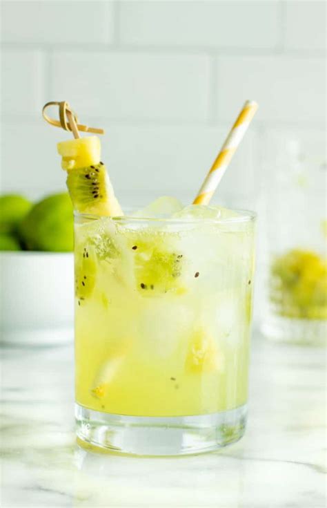 Garnish with lime wedge, and serve immediately. Pineapple Kiwi Gin and Tonic - #foodbyjonister