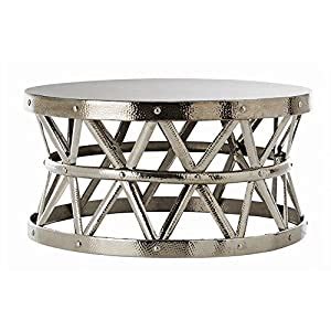 Drum coffee table wayfair north america $ 787.00. Metro Shop Hammered Drum Cross Silver Coffee Table: Amazon ...