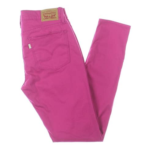 Levis Womens 710 Pink Stretch Slimming Colored Skinny Jeans 2 26 Bhfo