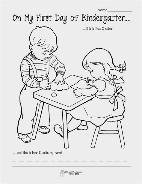 First Day Of Kindergarten Coloring Pages