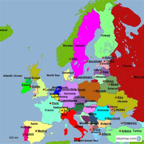 Map Of Europe Countries And Capitals World Map With Capital Hd The