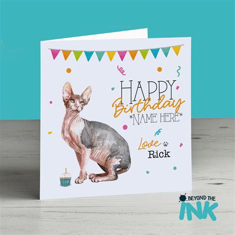 Personalised Sphynx Birthday Card From The Cat Beyond The Ink