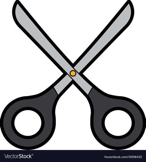 Cute Black Scissors Cartoon Royalty Free Vector Image