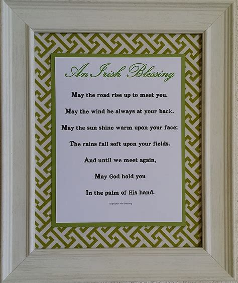 Irish Blessing Framed Inspirational Prayer Wedding