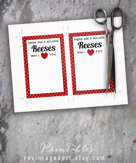 There Are A Million Reeses Why I Heart You Cards Printable Etsy