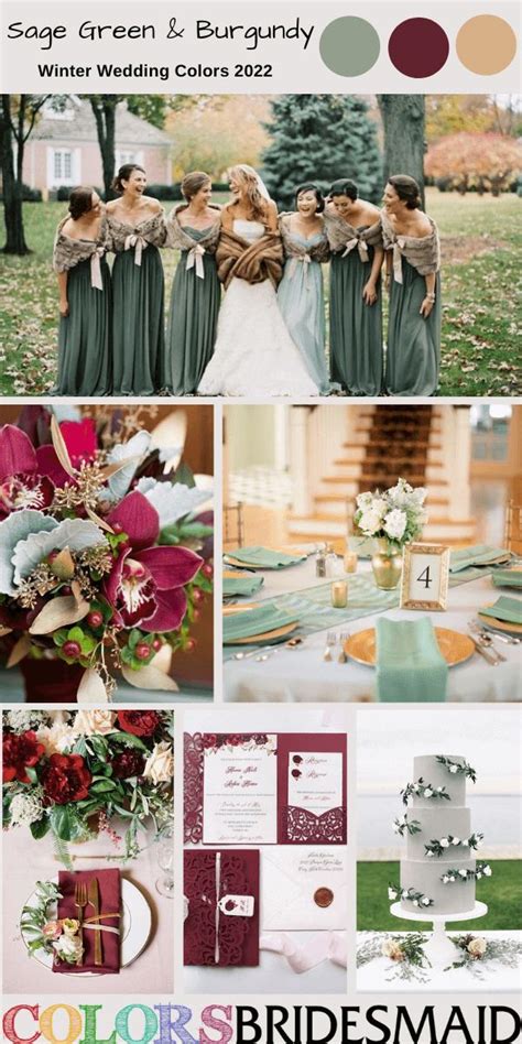 Sage Green And Burgundy Winter Wedding Colors For 2022 Sage Green