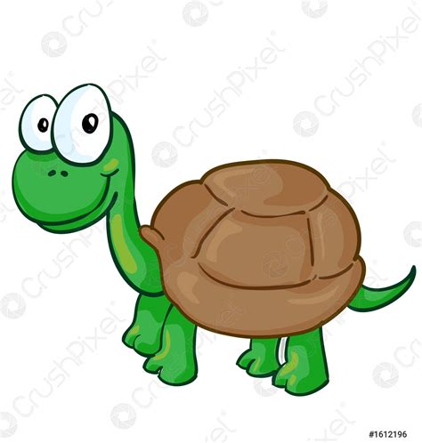 Vector Illustration Of A Smiling Cartoon Turtle Stock Vector 1612196