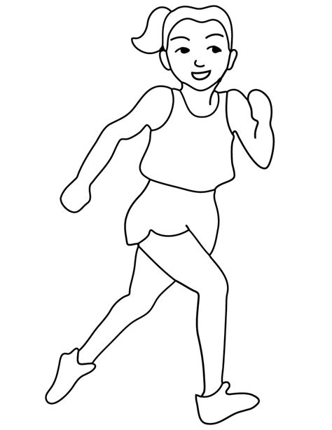 Kids Running Coloring Page Coloring Pages