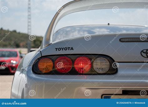 Rear View Of A White Toyota Supra Sports Car Editorial Photo Image Of
