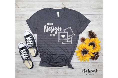 Fall Mockup | Bella Canvas 3001cvc T-shirt | Dark Grey ...