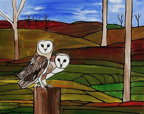 Two Little Barn Owls Painting By Rachel Olynuk Fine Art America