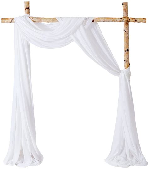 Buy Wedding Arch Draping Fabric 3 Panels 18ft Long White Chiffon Drapes