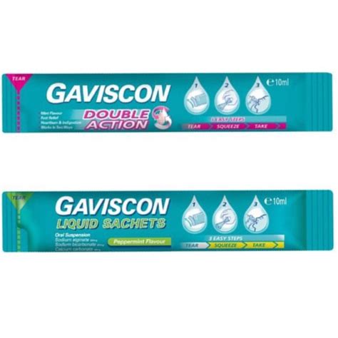 Gaviscon liquid sachets 10ml sometimes can affect the way other medicines work. GAVISCON LIQUID SACHETS (Peppermint/Double Action)- 10ml ...