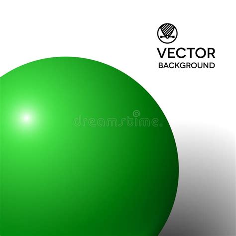 Abstract Minimal Frame With Green Ball Stock Vector Illustration Of