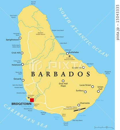 Barbados Political Map Pixta