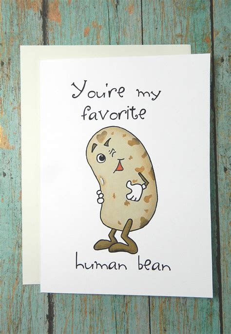 Funny Card Youre My Favorite Human Bean Etsy In 2021 Funny Cards