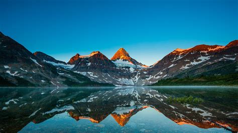Nature Landscape Mountains Snowy Mountain Lake Sky Clear Sky
