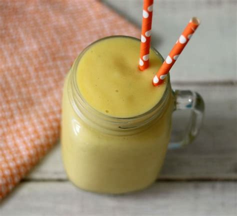 Mango Peach Protein Smoothie A Healthy Simple Sweet Frothy Protein