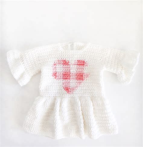 Crochet Gingham Heart Baby Sweater Daisy Farm Crafts