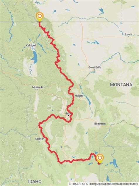Map Of Continental Divide Trail Montana And Idaho Fremont County