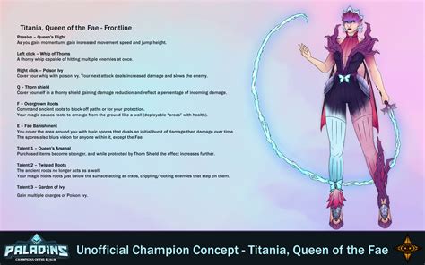 Titania Queen Of The Fae Champion Concept Rpaladins