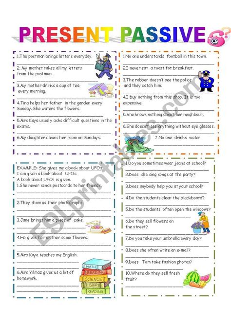 Passive Voice Simple Present Tense Worksheets With Answers IMAGESEE