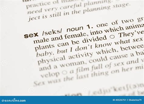 Definition Word Sex In Dictionary Stock Image Image Of Word Concepts 45526751