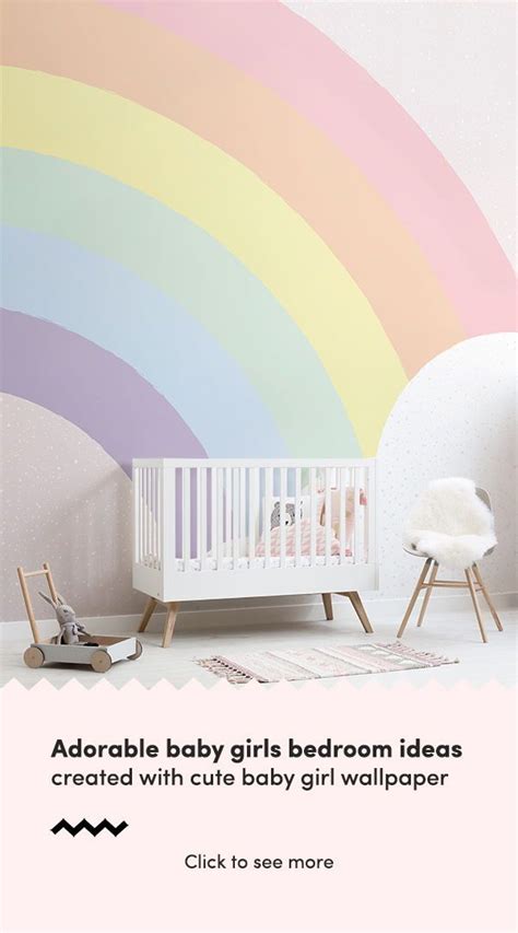 Kids Pastel Rainbow Wallpaper Mural Hovia Uk Baby Girl Wallpaper