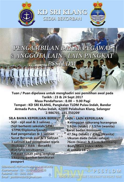 Jawatan Kosong Di Tentera Laut Diraja Malaysia Tldm 23 And 24