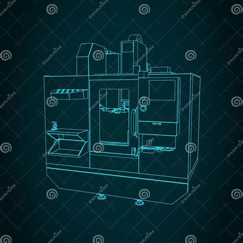 Automatic Cnc Milling Machine Stock Vector Illustration Of Milling