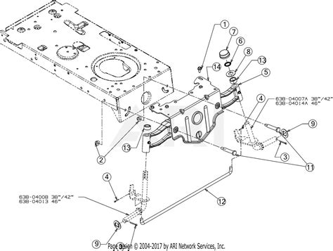 Mtd 13ax795s004 2016 Parts Diagram For Pivot Axle