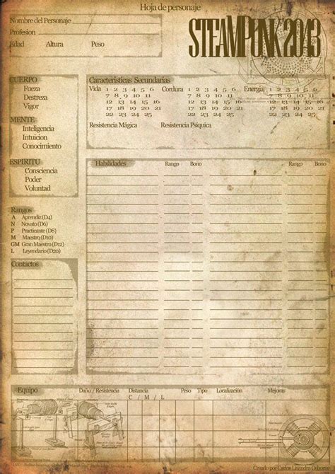 Test Steampunk Character Sheet By Condezer0 Character Sheet Rpg